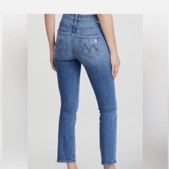 MOTHER The Mid Rise Dazzler Ankle Cut & Paste Womens Blue Jeans size 30 - Picture 10 of 10